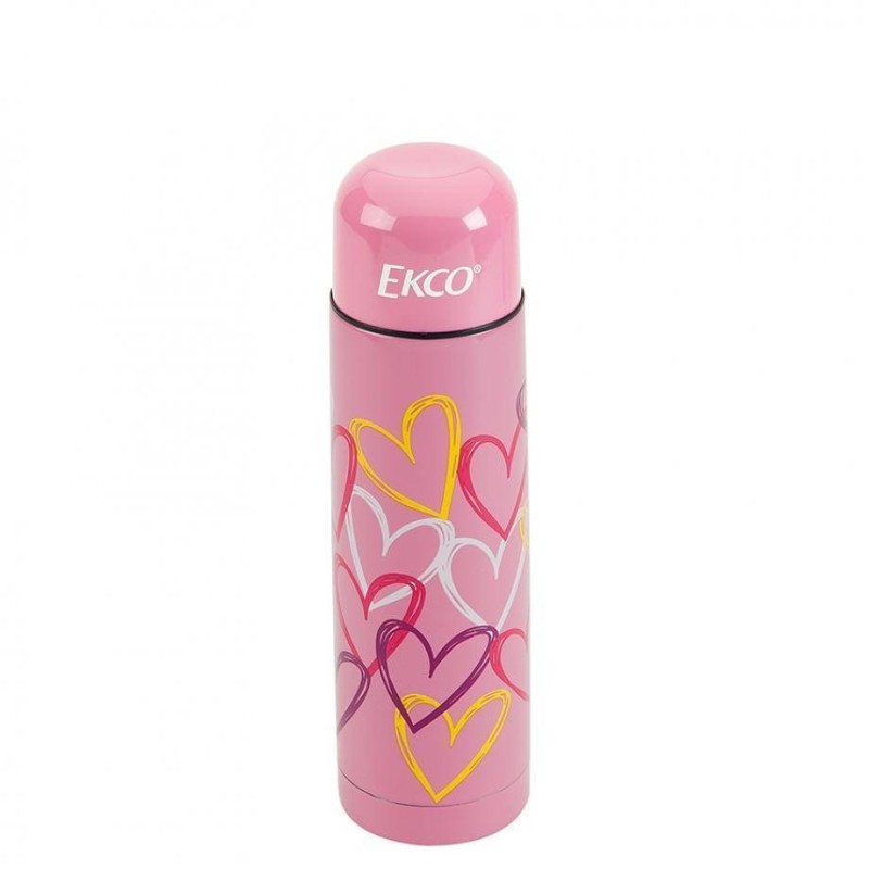 TERMO BALA ROSA CORAZONES. 500ML
