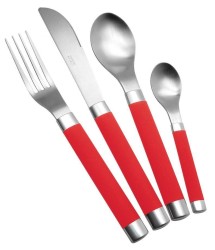 SET DE CUBIERTOS GOMERA ROJO. 24 PZAS