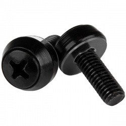 StarTech.com Paquete de 50 Tornillos de Montaje M6 x 12mm, Negro