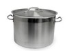 OLLA BAJA CON TAPA ACERO INOX 25X18 CMS MOD AS 399