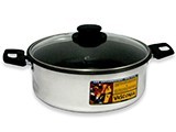 CACEROLA 22 CMA ALUMINIO CON ANTIADHERENTE Y TAPA DE VIDRIO,(4)