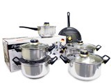 BATERIA ACERO INOX 12 PZAS MOD. AMAZING COOWARE