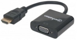 Manhattan Convertidor HDMI Macho - VGA Hembra, Negro