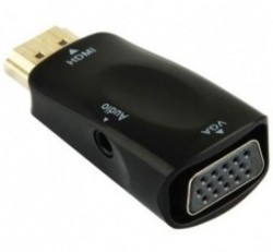 BRobotix Adaptador HDMI Macho - VGA Macho, Negro