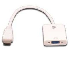 V7 Adaptador HDMI Macho - VGA Hembra, Blanco