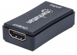 Manhattan Repetidor HDMI Hembra - HDMI Hembra, hasta 40 Metros, Negro