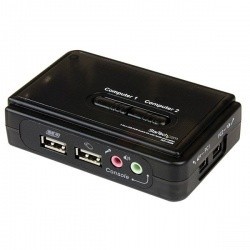 StarTech.com Switch KVM, USB, 2 Puertos, con Audio y Cables