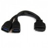 StarTech.com Adaptador IDC Hembra - 2x USB 3.0 A Hembra, 15cm, Negro