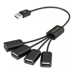 Vorago HUB HU-101 USB 2.0, 4 Puertos, Negro