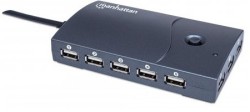 Manhattan Hub USB 2.0 de Alta Velocidad, 13 Puertos, 480 Mbits, Negro
