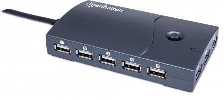 Manhattan Hub USB 2.0 de Alta Velocidad, 13 Puertos, 480 Mbits, Negro