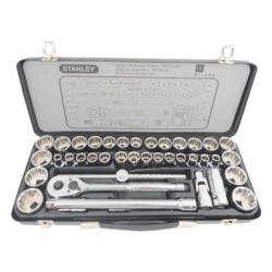 DADOS MECANICOS 1/2 PULGADAS 3/8-1¼ 10-32mm 40pzas 97-198 STANLEY