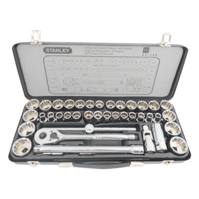 DADOS MECANICOS 1/2 PULGADAS 3/8-1¼ 10-32mm 40pzas 97-198 STANLEY