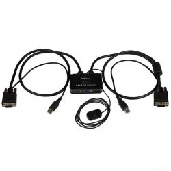 StarTech.com Cable Switch KVM SV211USB, USB VGA, 85cm, Negro