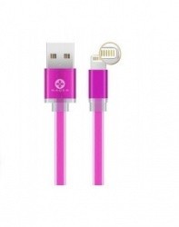 Naceb Cable USB A Macho - Lightning Macho, 1 Metro, Rosa