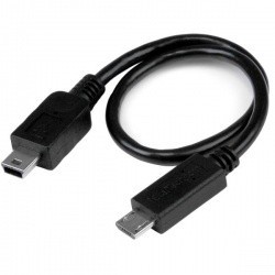 StarTech.com Cable Adaptador USB OTG, micro USB Macho - mini USB Ma...