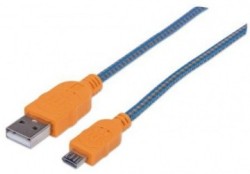 Manhattan Cable con Recubrimiento Textil USB 2.0 A Macho - Micro-US...