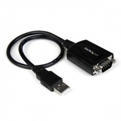 StarTech.com Cable USB A Macho - DB9 Hembra, 31cm, Negro