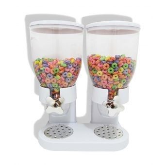 Dispensador de Cereal Deluxe Doble -Blanco
