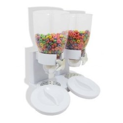 Dispensador de Cereal Deluxe Doble -Blanco
