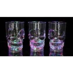 Tarro De Cristal De 500ml Forma De Craneo Calavera Con Leds Byteshop