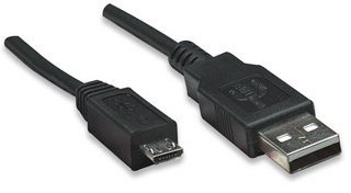 Manhattan Cable USB A Macho - micro USB B Macho, 50cm, Negro