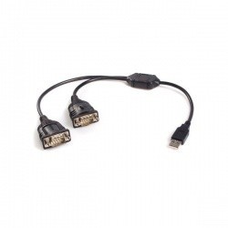 StarTech.com Cable USB A Macho - 2x DB9 Macho, 31cm, Negro
