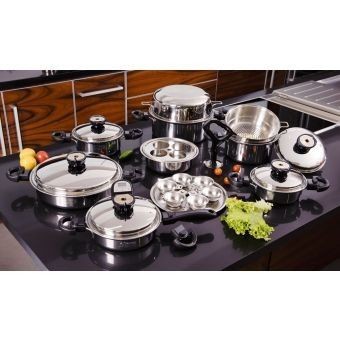 Batería de Cocina Classica Gold con 23 Piezas Acero Inoxidable Quir...