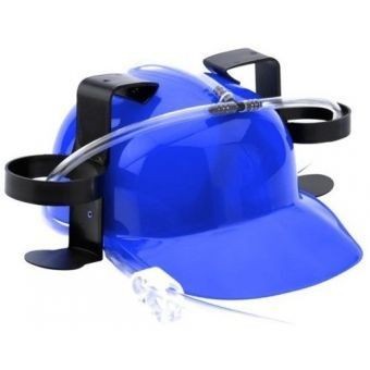 Casco Porta Latas De Cerveza Y Refresco Azul