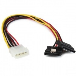 StarTech.com Cable SATA Recto, 4-pin Molex Macho - 2x SATA 15-pin H...