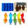 Kit 5 Moldes Muñeco Lego Hielos Chocolate Gomitas-Azul