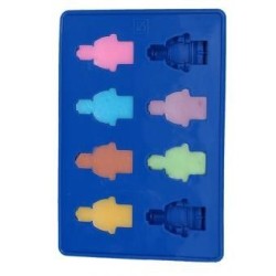 Kit 5 Moldes Muñeco Lego Hielos Chocolate Gomitas-Azul