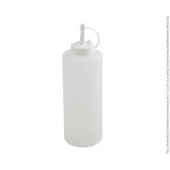 Botella Dispensador 700ml Aderezo Metaltex Blanco / 6 Piezas