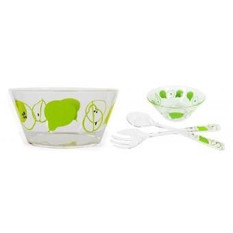 Combo de 1 Ensaladera, Palas para Ensalada y 2 tazones Peras