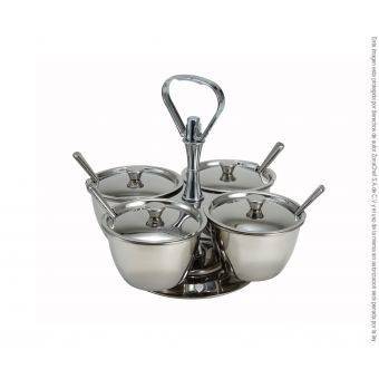 Salsero De Lujo 4 Divisiones Winco Acero Inoxidable