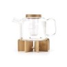 Tetera de vidrio con base de bambú Kikkerland Tea pott Transparente