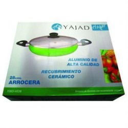 Arrocera de Aluminio YAJAD con recubrimiento de ceramica 28 cm-Verde