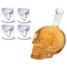 Set De 4 Shot Doomed Y Licorera De Cristal Calavera 350ml