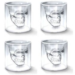 Set De 4 Shot Doomed Y Licorera De Cristal Calavera 350ml