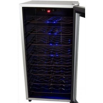 Frigobar Cava de Vinos 32 Botellas Luz Led Puerta de Vidrio