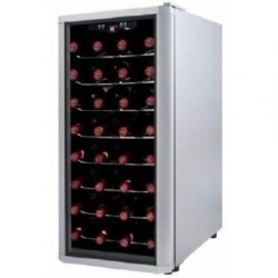 Frigobar Cava de Vinos 32 Botellas Luz Led Puerta de Vidrio