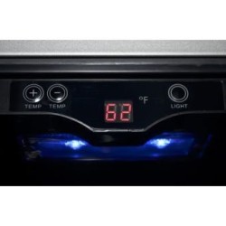 Frigobar Cava de Vinos 32 Botellas Luz Led Puerta de Vidrio