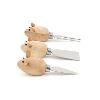 Cuchillos para queso en forma de ratones Kikkerland
