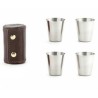 Shot glasses con funda de cuero Kikkerland Shots glasses Gris