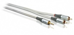 Philips Adaptador de Sonido 2 x RCA Macho - 3.5mm Macho, Plata