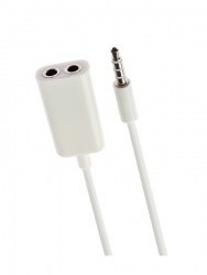Grix Cable Divisor en Y 2x 3.5mm Hembra - 3.5mm Macho, 20cm, Blanco
