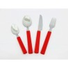 Juego de Cubiertos Acero Inoxidable Mod. Cozumel - Rojo