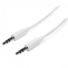 StarTech.com Cable 3.5mm Macho - 3.5mm Macho, 2 Metros, Blanco