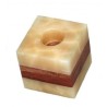 Portavela Fatima Grande Cuadrado De Onix Palmas De Reyna Cube Cream...