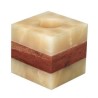Portavela Fatima Grande Cuadrado De Onix Palmas De Reyna Cube Cream...